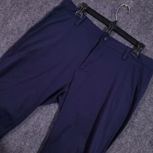 Rhone Pants 34x32 Blue Mens Straight Leg‎ Performance Tech Golf **FLAW**